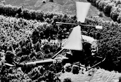 Hiller H-23B 84-206, 1ere MEDEVAC par Alexis Santini, le 16 mai 1950 - Photo DR