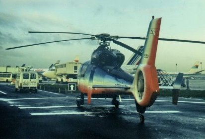 Dauphin F-GBEP d'Héli France en attente - Photo JMP