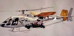 Ravitaillement délicat pour l'Ecureuil AS350B F-GEAM et l'ULM en vol au-dessus de la Méditerranée entre Annaba (Algérie) et Monaco, le 12 août 1984 - Photo DR collection Michel Anglade {JPEG}
