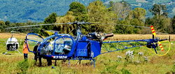 l'Alouette II sur fond de H3 et de R22 - Photo © Patrick GISLE