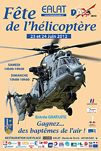 Cliquez sur l'affiche pour en savoir + sur la Fête de l'hélicoptère à DAX les 23 et 24 juin 2012