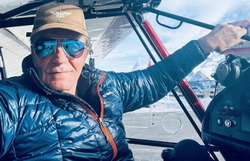 Yves Mathelin sur l'altiport de Courchevel - Photo DR collection Yves Mathelin