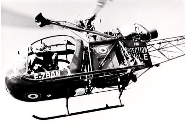 L'Alouette II F-ZBAN de la Protection civile - Photo archives Sécurité civile