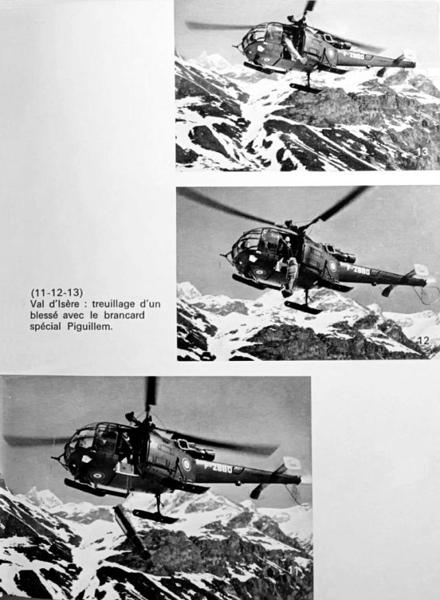 Alouette III F-ZBBO PC hélitreuillage civière Piguillem Val d'Isère dans le livre "Les compagnons de l'Alouette" - Photo DR GHSC