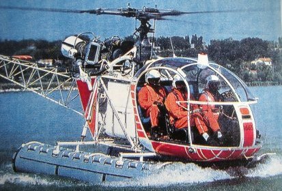 L'Alouette II en hydroplanage - Photo collection JMP