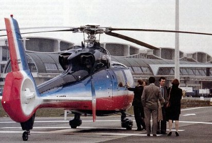 Dauphin Heli France F-GBEO embarquement a CDG en 1984 - Photo DR